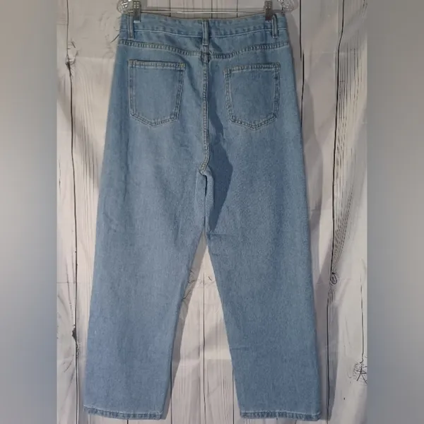 RealTakai Barrel Leg Baggy Light Wash Blue Denim Jeans NWT - Image 2