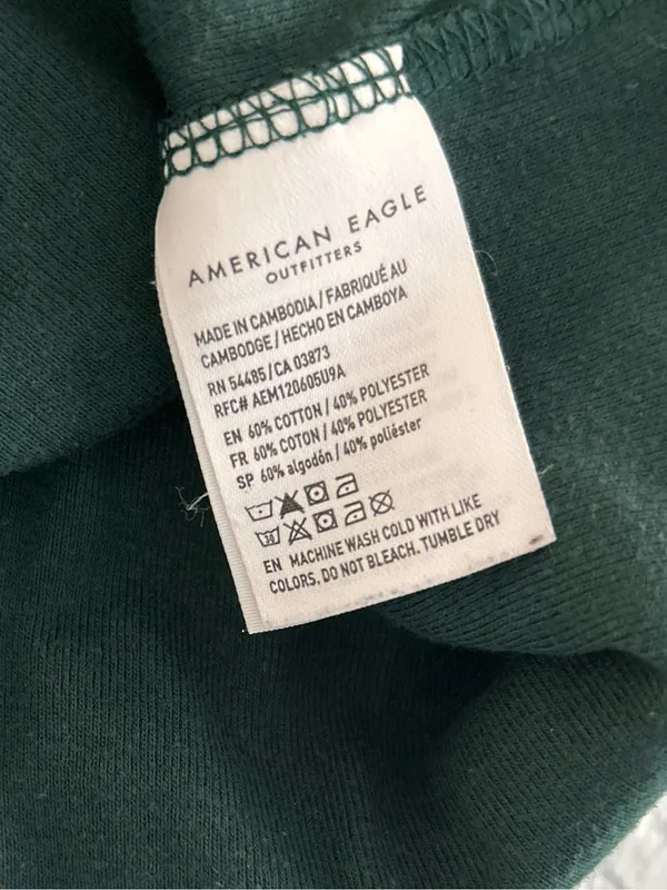 American Eagle Dark Green Boxy Crew Neck Tee - Image 2