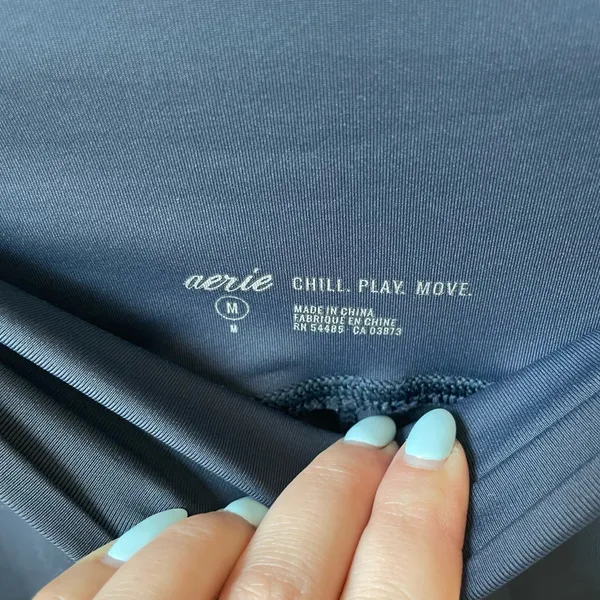 Aerie Chill Play Move Navy High-Rise 7/8 Mesh Stripe Leggings - Image 3