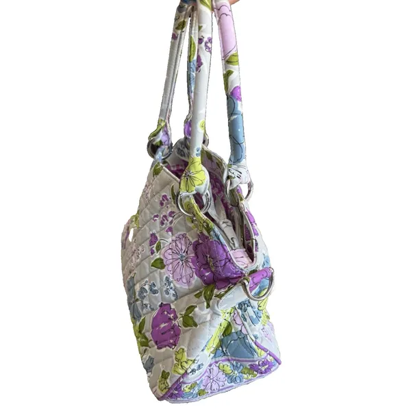 Vera Bradley Mandy Handbag Flutterby Retired Floral Quilted Cotton Satchel - Image 3