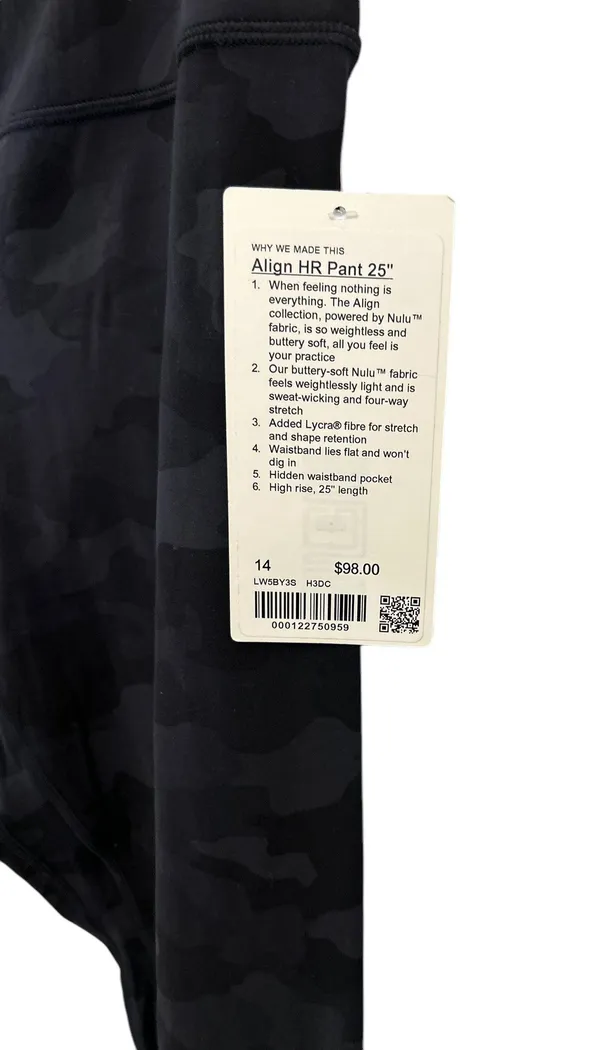 NWT Align Pant 25" Heritage 365 Camo Deep Coal Multi Size 14 - Image 9