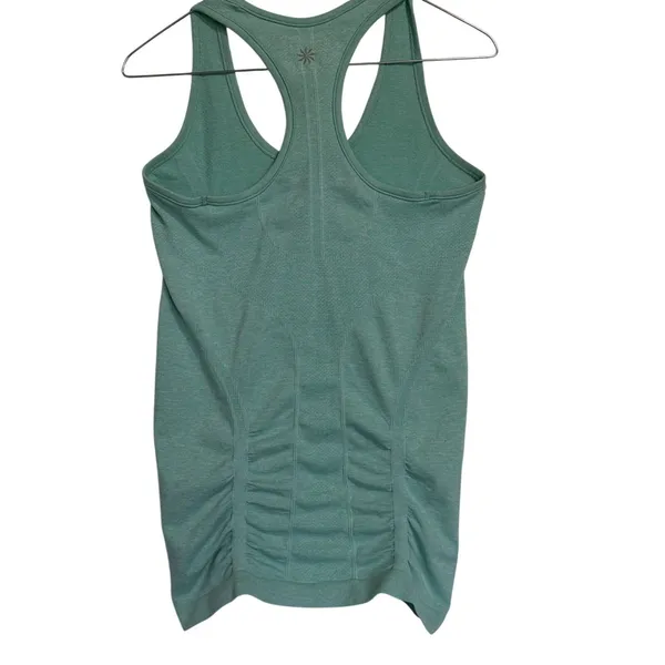 Athleta Womens XS Green‎ Heathered Ruched Seamless Racerback Tank Top 648266 - Image 6