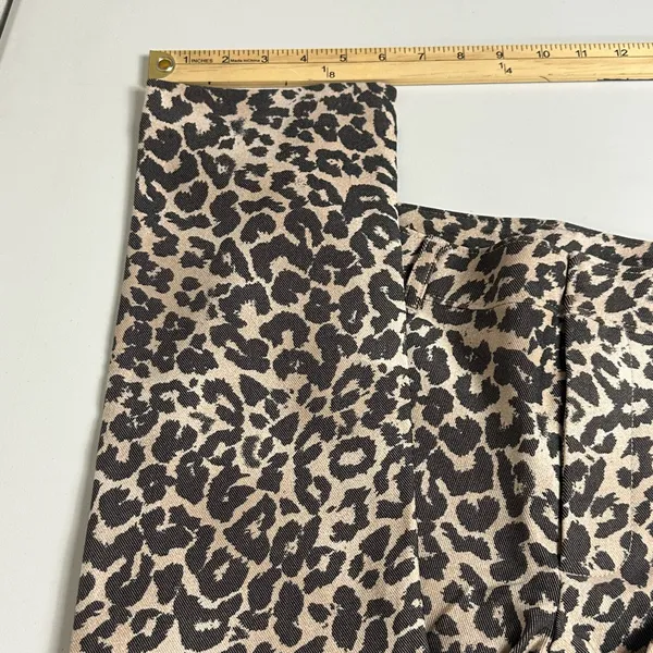 Free People Molly Animal Print Slim Fit Straight Leg Mid Rise Pants Size 4 NWT - Image 8
