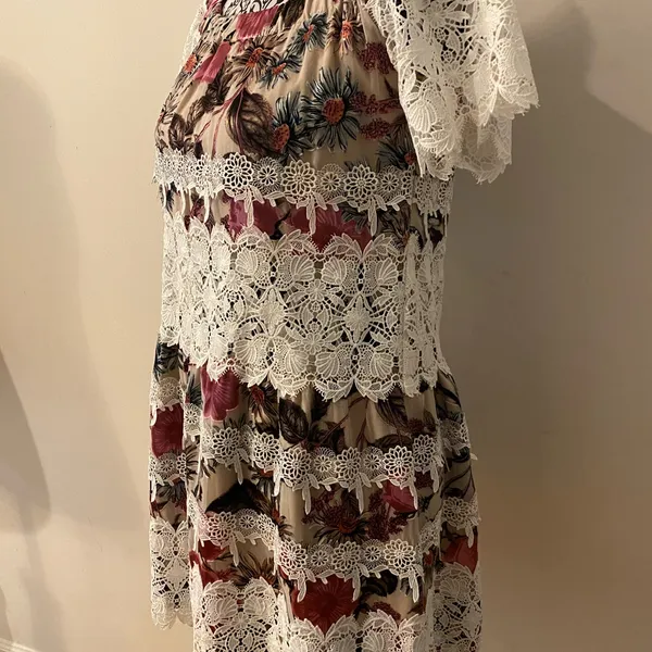 NWOT!! For Love & Lemons Cadence Off The Shoulder Boho Mini Dress Size Medium - Image 4