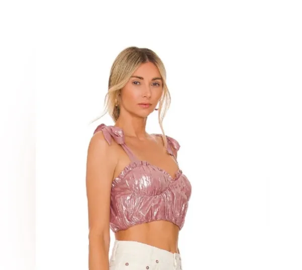 Majorelle✨ Chic Metallic Pink Bow Top 🎀 - Image 7