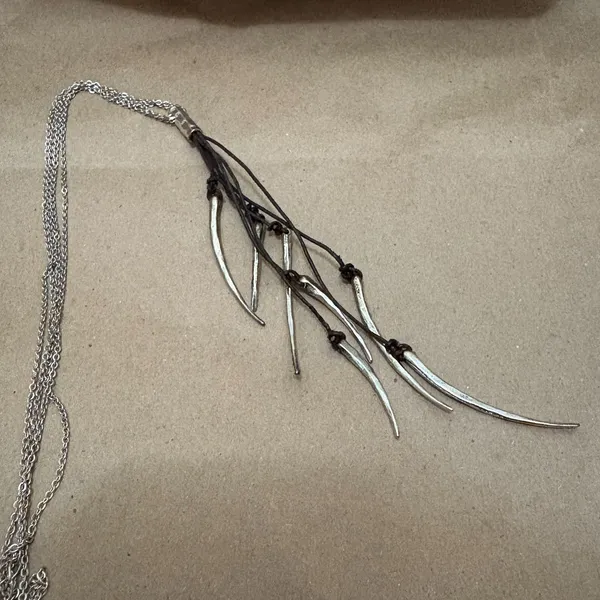 Silver‎ Tone Horn Pendant Charm Necklace Witchy Bohemian - Image 2