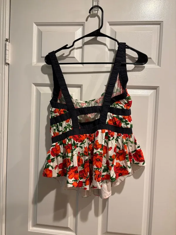 Maeve by Anthropologie Ditali Open-Back Tank Top poppies sz M new NWT - Image 4