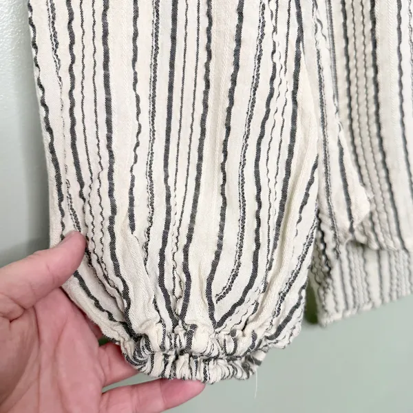 Free People Rhythm Of The Night Striped Tunic Top Ivory Black Women’s Size Small - Image 10