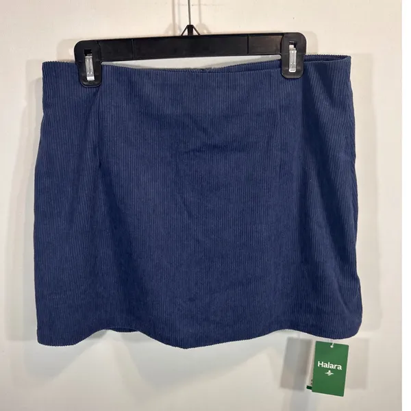 Halara Corduroy Mini Skirt Blue AuraCord Cloud Fabric Women's‎ Large NWT - Image 2