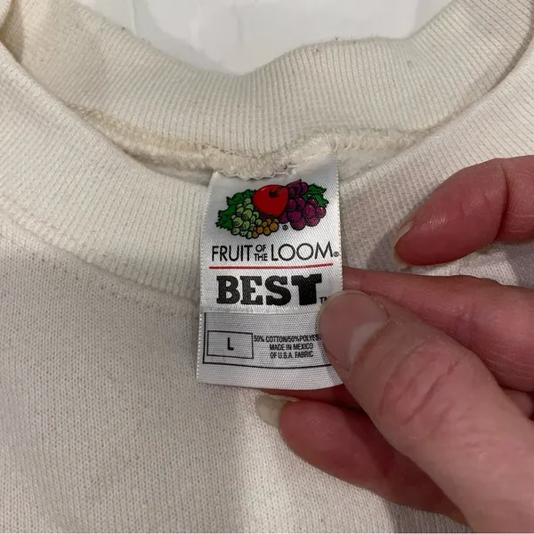 Fruit of the Loom Vintage Florida Keys cozy soft sweatshirt oversized large cream crew neck - Image 4