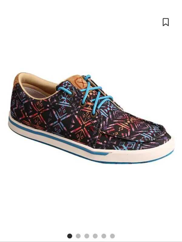 Twisted X Womens Kicks Shoes Loafers Sneakers Womens 7 Black Aztec Southwestern - Image 9