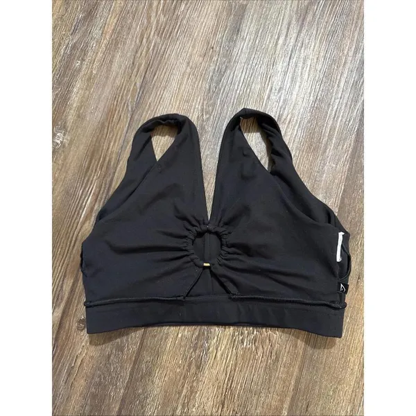 Gymshark Whitney Simmons Blk Quiet‎ Luxury Minimalist Athleisure Mesh Sports Bra - Image 3