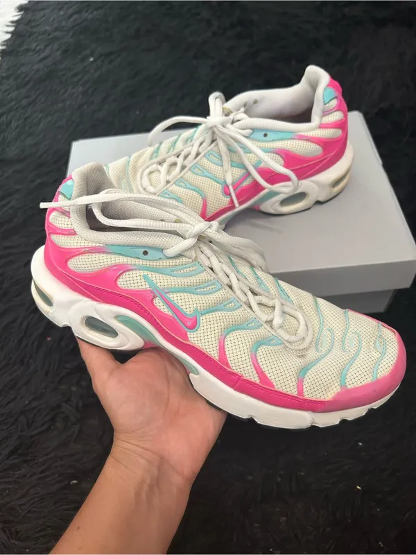 NIKE Air Max Plus GS south beach lace up shoes sneakers women’s 8.5=7Y preowned - Image 2