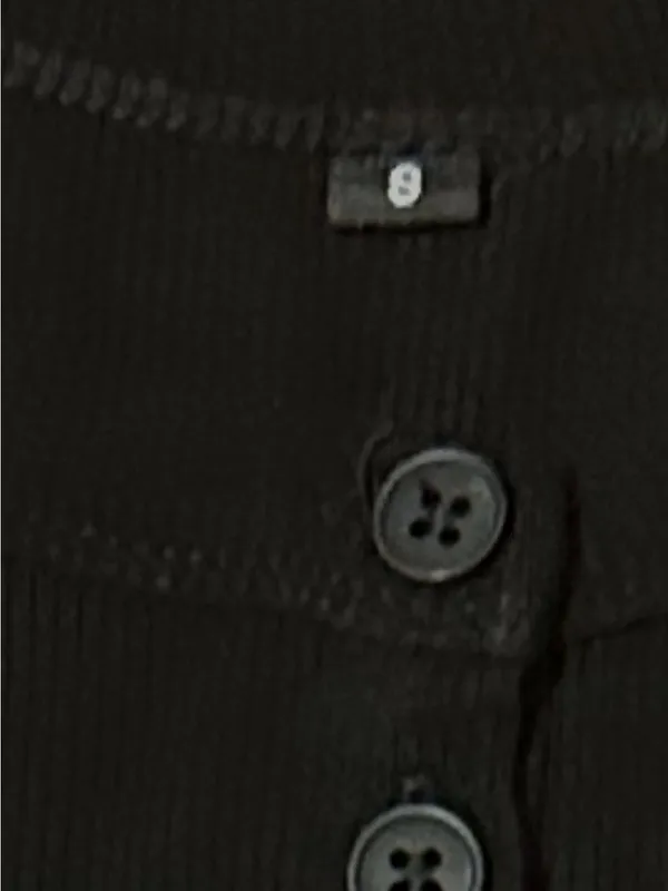 Source Unknown Black Sleeveless Henley Ribbed Tank Top - Image 3