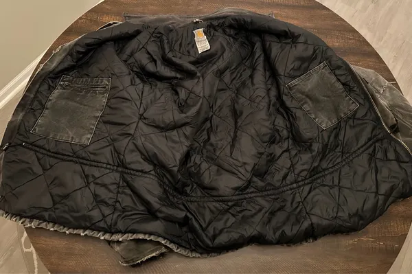 VTG Carhartt C26 Faded Duck Arctic Quilted Distressed Coat-Men’s Large Tall - Image 4