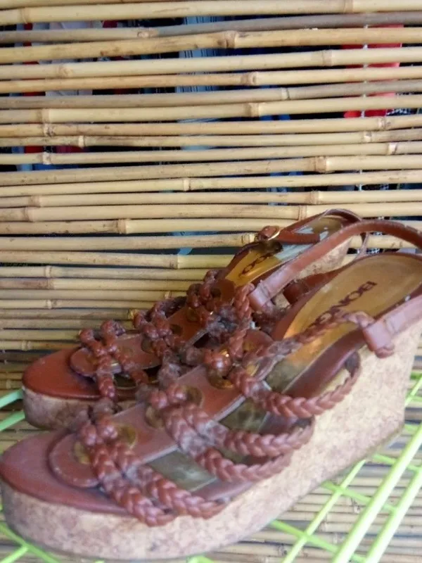 Bongo 6 Naeve Oreo Summer Cage Braided Cork Wedgies in Brown - Image 3