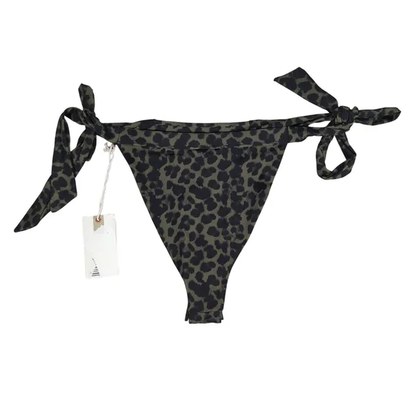 GOOD AMERICAN Leopard Print Tie Side Bikini Bottoms Size 0‎ XS - Image 2