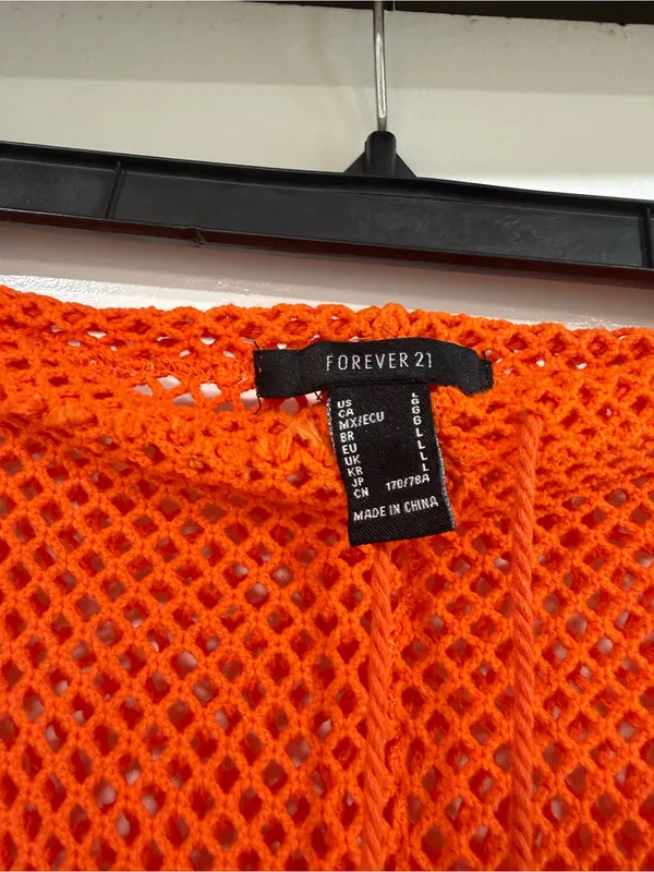 Forever 21 Vibrant Orange Crochet Mesh Pants - Image 2