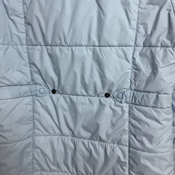 Lands End Womens M 10-12 Light Blue Quilted Puffer Jacket Sherpa Collar Zip Snap - Image 8