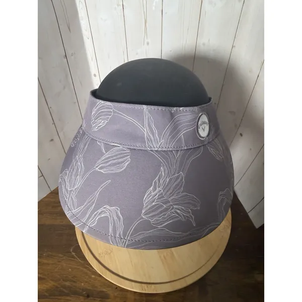 Callaway Women Sun Visor Hat Golf Adjustable Purple Floral Pickleball Tennis Euc - Image 2