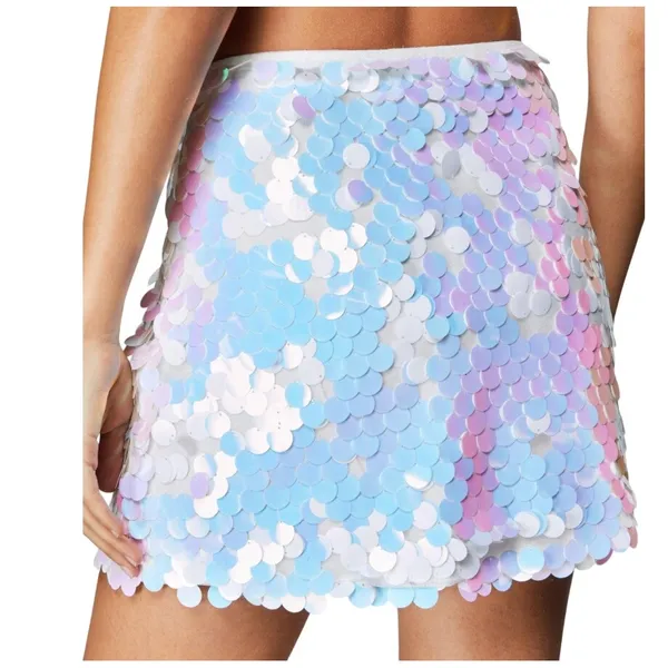 NWT Nasty‎ Gal Iridescent Disc Sequin Mini Skirt US Size 0 - Image 2