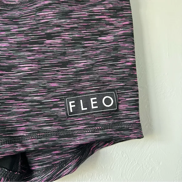 Fleo Purple Black Heathered Original OG Shorts Small Gym Workout - Image 2