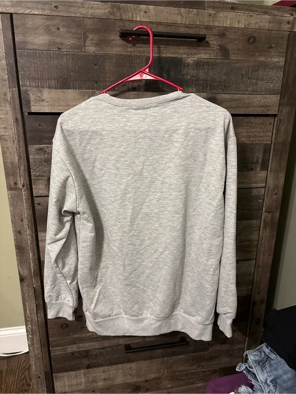 SHEIN Light Gray 'Outer Banks' Crewneck Sweatshirt - Red Lettering - Image 4