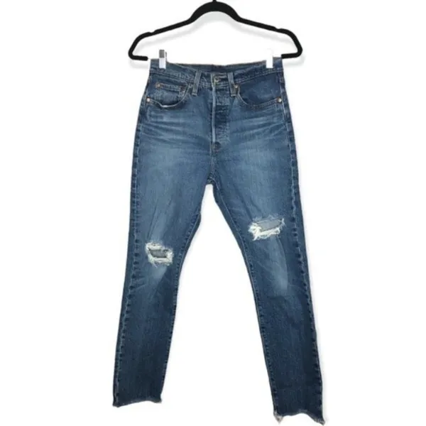 Levi’s 501 Skinny Jeans Distressed High Rise Size 26 - Image 2