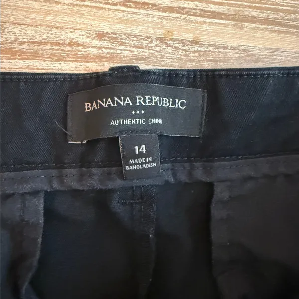 Banana Republic Black Chino Shorts Size 14 Cotton 90s Style XL Transitional - Image 2