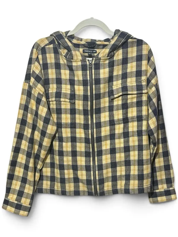 TOAD & CO. Bodie Zip Hoodie M 23” p2p Navy/Yellow $130 Retail EUC - Image 2