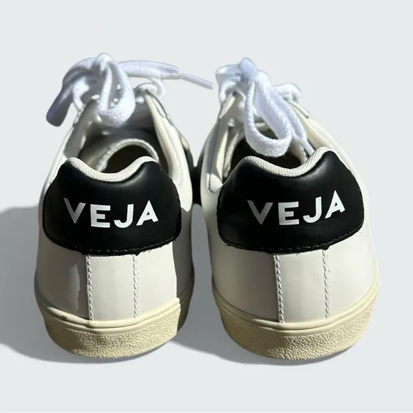 Veja Esplar Leather Sneakers White Black Low Top Lace Up Women’s Size 6 Minimal - Image 8