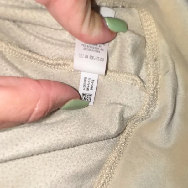 72‎ | OFFLINE by Aerie Velour Cropped Hoodie Oatmeal Womens XL Y2K Cozy - Image 5