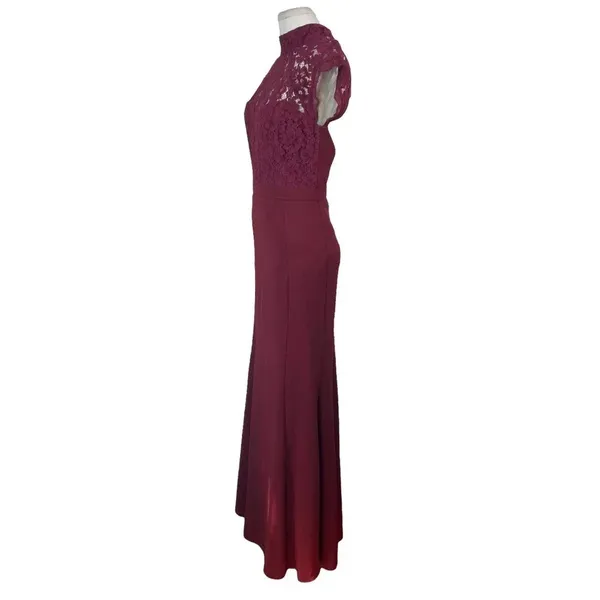 Lulus Crazy About You Burgundy Backless Lace‎ Maxi Dress Size Medium - Image 5