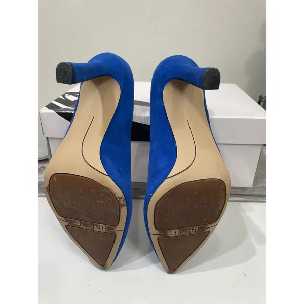 Nine West Jeneil Cobalt Blue Suede Pointed Toe High Heel Pumps 6.5M 60180721-0G0 - Image 6