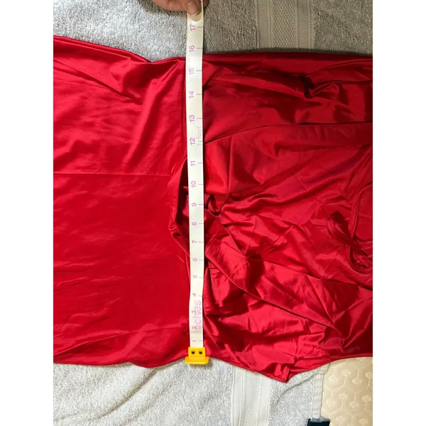 Oysho NWOT Size Large Red Maxi Dress Satin Sleeveless High Neck Tie Cocktail Party - Image 9