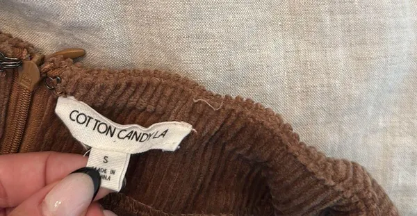 Cotton Candy LA Brown Corduroy Skort - Image 4