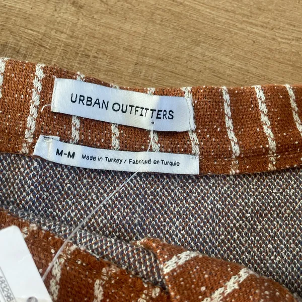 NWT Urban Outfitters Size M Brown and White Pinstriped asymmetrical mini skirt - Image 10