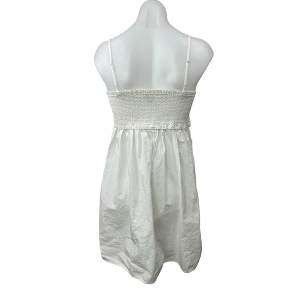 Aritzia Sunday Best White Ruffle Smocked Cami Camisole A Line Mini Dress Size M - Image 2