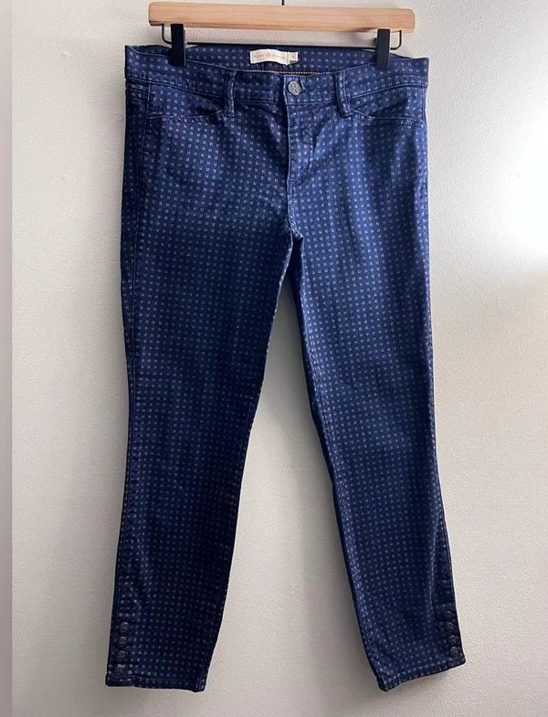 Tory Burch Tory navy daisy dots Emmy ankle crop pants size 29 - Image 2