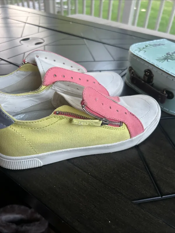 Dolce Vita Miya preppy colorful neon side zip sneakers ladies size 8.5 M US retr - Image 6