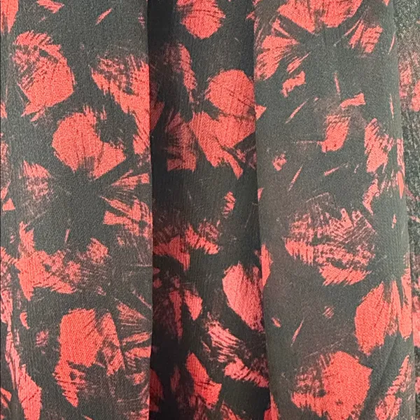 Saint + Sofia Red Black Floral Wrap‎ Tie Front Crop Top Balloon Sleeve NWT 10 - Image 7