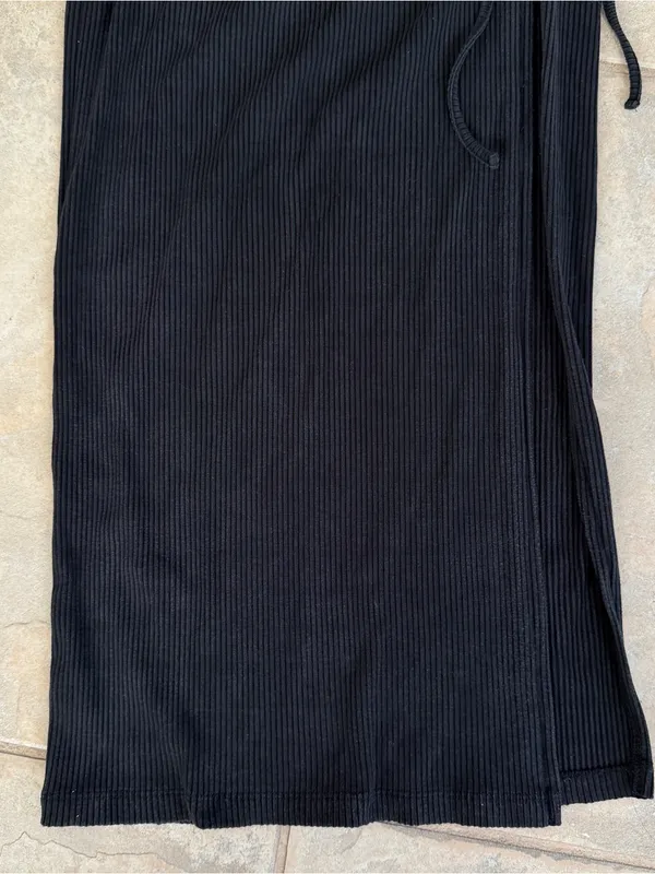 L*SPACE Sandpiper Ruched Ribbed Midi Dress in Black Size X-Small - Image 5