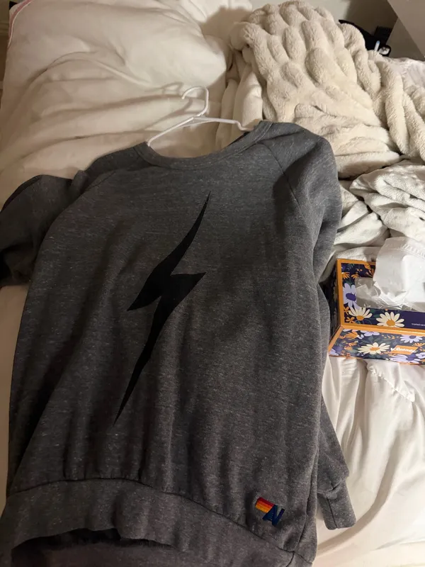 Aviator Nation Lightning Bolt Sweatshirt Grey - Image 3