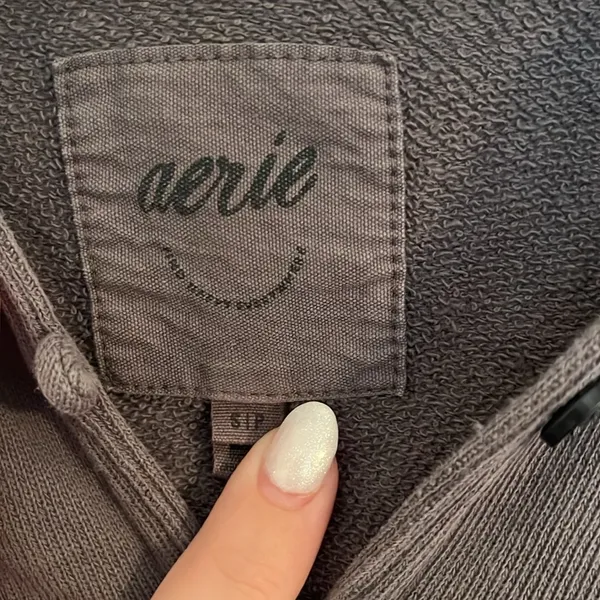 Aerie Gray Henley Hoodie - Image 3