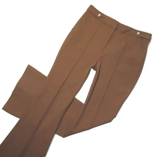 NWT Veronica Beard Elsbury in Cocoa Pintuck Stretch Flare Pants 14 $398 - Image 3