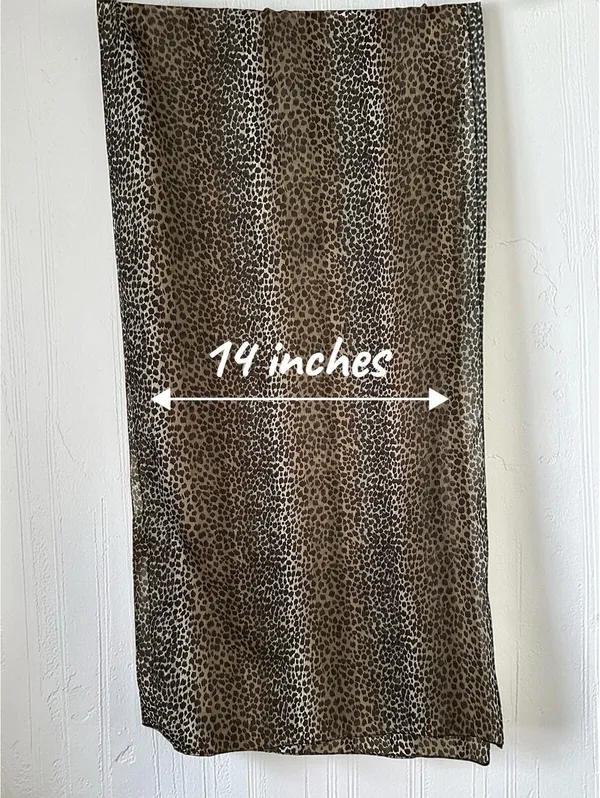 Leopard Print Scarf Womens Brown Black Sheer Lightweight 58 x 14 Animal Print - Image 3