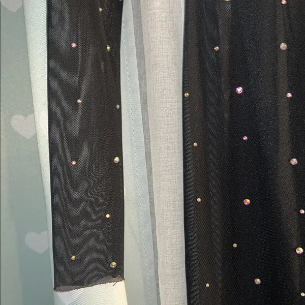 NWT Wild Fable Size XXS Black Long Sleeve Jeweled Dress - Image 2
