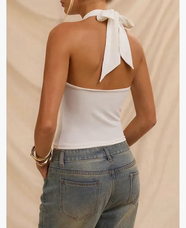 White tie around the neck top Size M - Image 3