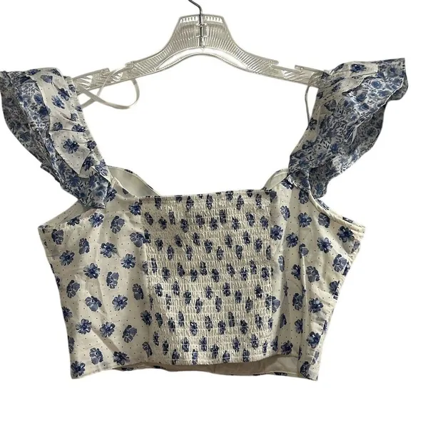 Crystal Sky‎ Women's Floral Two-Piece Set Blue Off-Shoulder L - Image 7