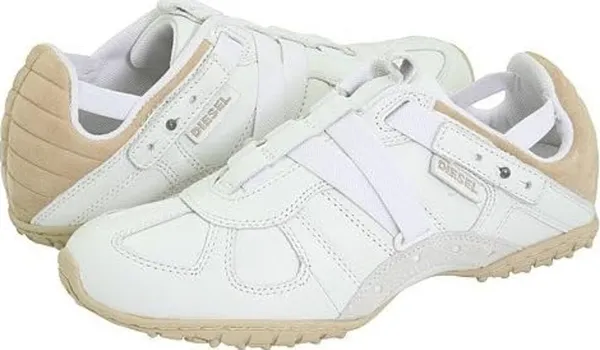 Vintage Diesel Moslette Sneakers Y2K Athletic Adjustable Strap Leather White 8.5 - Image 2